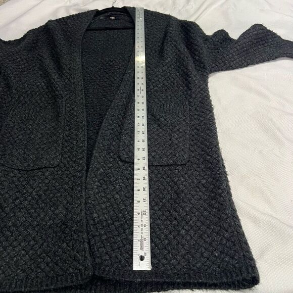 Line‎ Black Textured Open Cardigan w/ Pockets Wool Blend XS Women’s - Picture 5 of 7